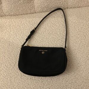 Michael Kors Black Shoulder Bag with Gold Accents